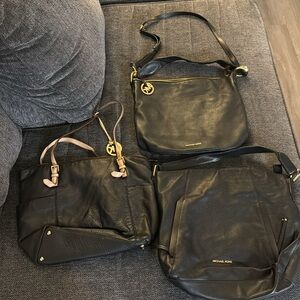 AUTHENTIC: Michael Kors Black & Tan Purse